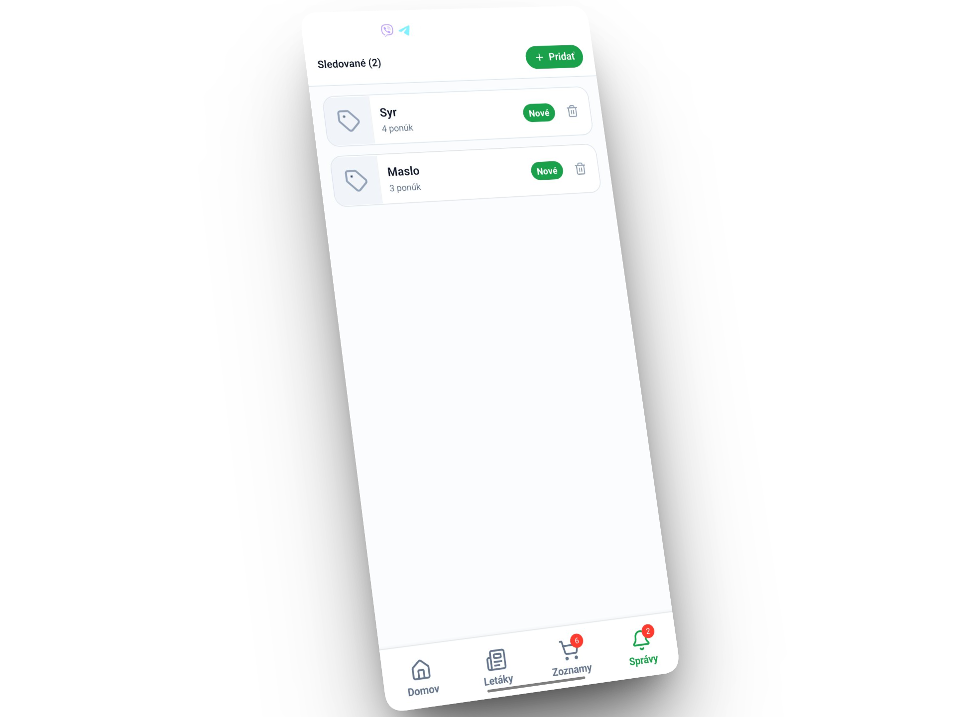 Upozornenia screenshot